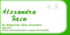 alexandra haim business card